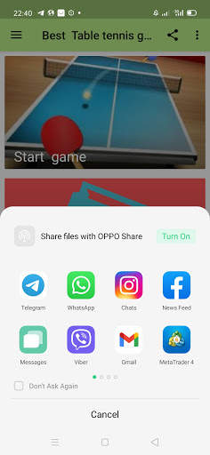 Table tennis game screenshot 1