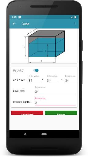 Tank volume calculator screenshot 3