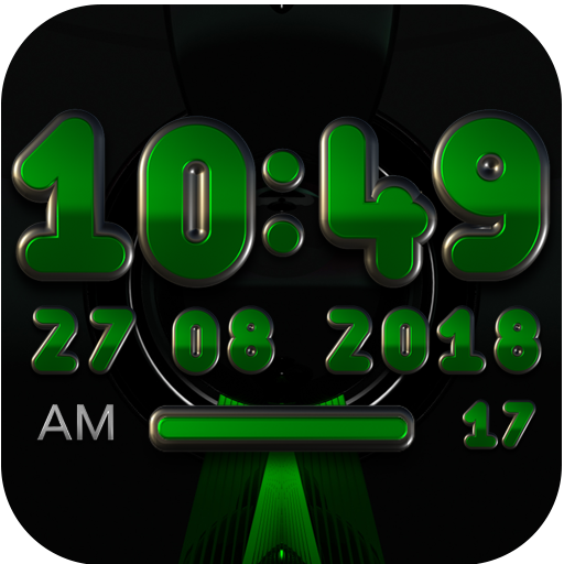 ikon PYTHON Digital Clock Widget  black green