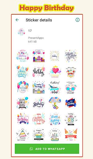 Happy Birthday Stickers for WhatsApp WAStickerApps screenshot 4
