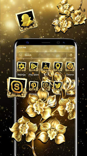 Luxury Gold Flower Launcher Theme screenshot 4