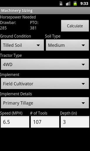 Machinery Sizing screenshot 3