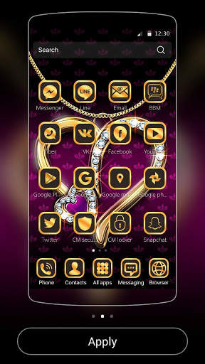 Diamond Love Theme Luxury Gold screenshot 2