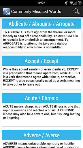 Commonly Misused English Words screenshot 1