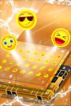 Neon Gold Keyboard Theme скриншот 5