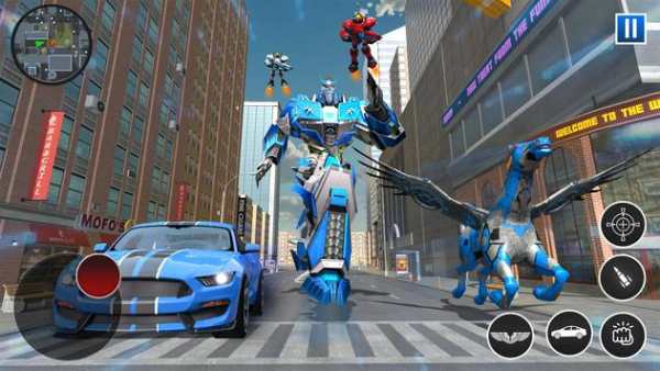 US Police Robot Car Flying Horse Simulator Game screenshot 3