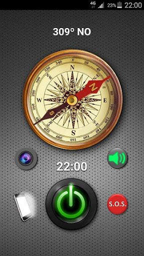 Flashlight Compass SOS (Free) screenshot 1