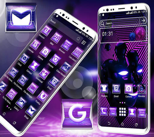 Purple Mask Launcher Theme 2 تصوير الشاشة