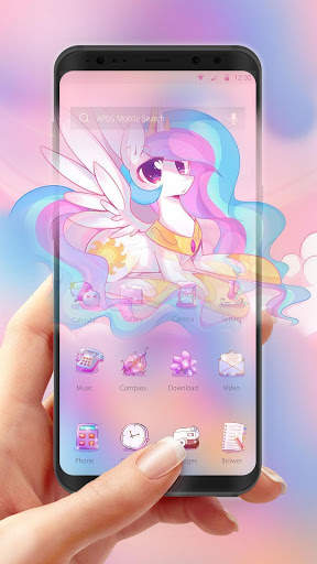 lovely rainbow unicorn-APUS Launcher theme screenshot 1