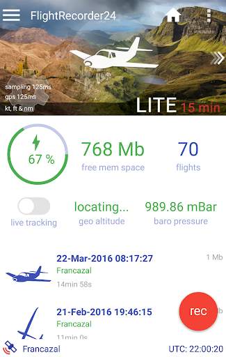 Flight Recorder 24 Lite screenshot 1