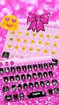 Pink Glitter Bow Keyboard Theme screenshot 3
