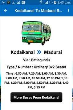 Kodaikanal Bus Info screenshot 2