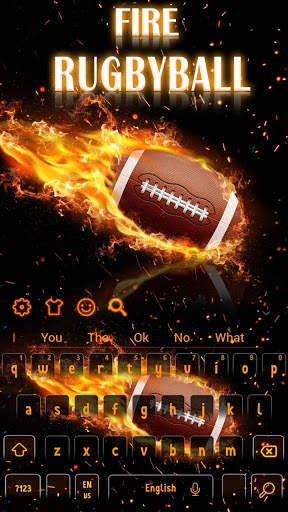 Fire Rugby Ball Keyboard Theme screenshot 1