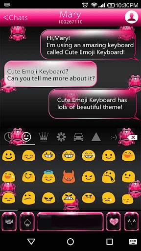 Pink Neon Emoji Keyboard Theme screenshot 2