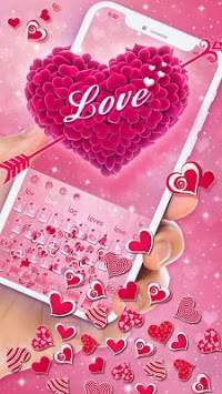 Pink Love Heart Keyboard Theme screenshot 1
