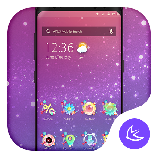 Lovely Colorful Candy Theme &amp;HD Wallpapers icon