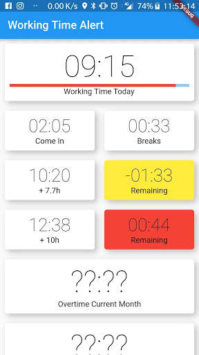Working Time Alert screenshot 1