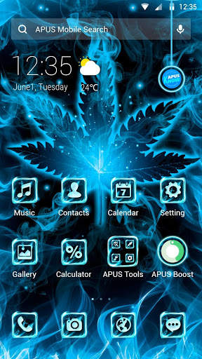 Blue Leaf APUS Launcher theme screenshot 1
