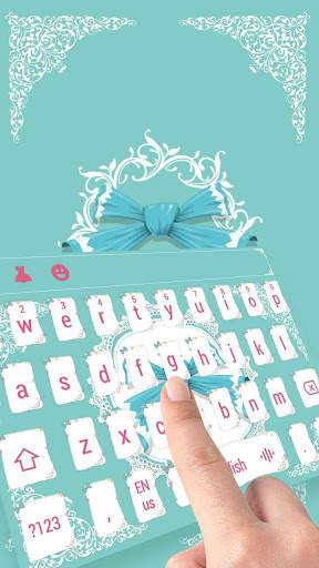 Cute pink green lace Bow Keyboard skin screenshot 2