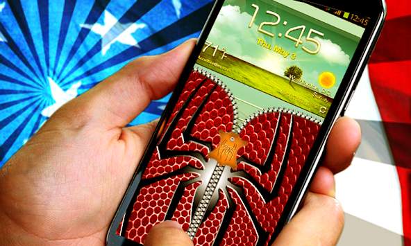 Spider Zipper Lock Screen screenshot 1