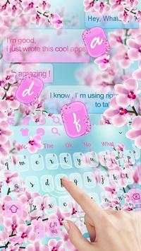 Pink Orchid Flower SMS Keyboard Theme screenshot 2