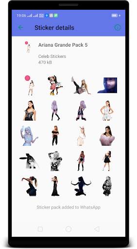 Ariana Grande WAStickerApps : Stickers 4 Whatsapp screenshot 4