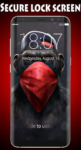 Monkey Lock Screen & Wallpaper स्क्रीनशॉट 1