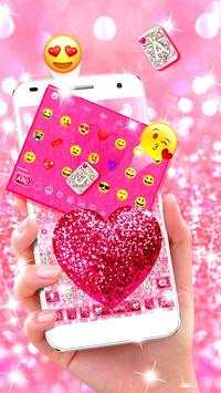 Pink Glitter Gravity Keyboard Theme💖 screenshot 3