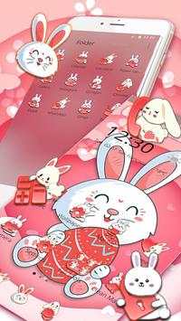 Pink Cute Bunny Launcher Theme screenshot 2