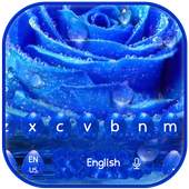 Beautiful Shiny Blue Rose Petal Keyboard Theme 10001001