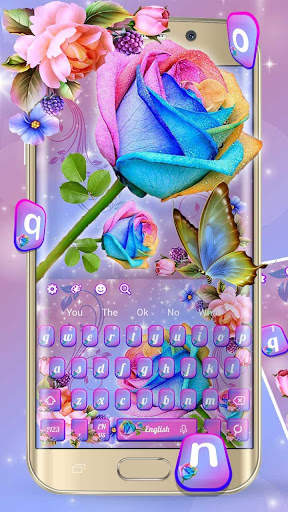 Colourful Rose Shiny Keyboard Theme screenshot 1