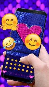 Sequin Flip Heart Keyboard Theme screenshot 3