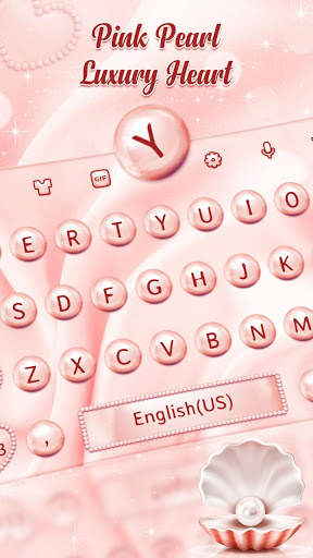 Pink Pearl Luxury Heart Keyboard 1 تصوير الشاشة