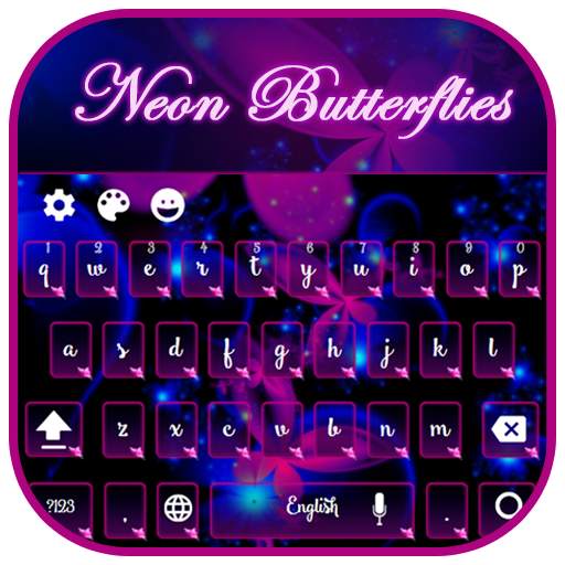 Neon Butterflies Keyboard 10001002