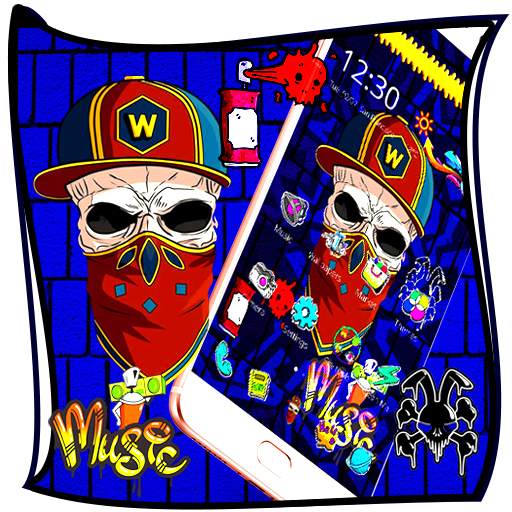 Graffiti Skull Hat Launcher Theme💀 1.1.1