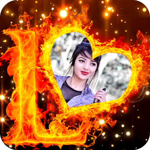 Fire Text Photo Frame icon