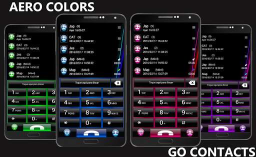 THEME GO CONTACTS AERO GREEN screenshot 2