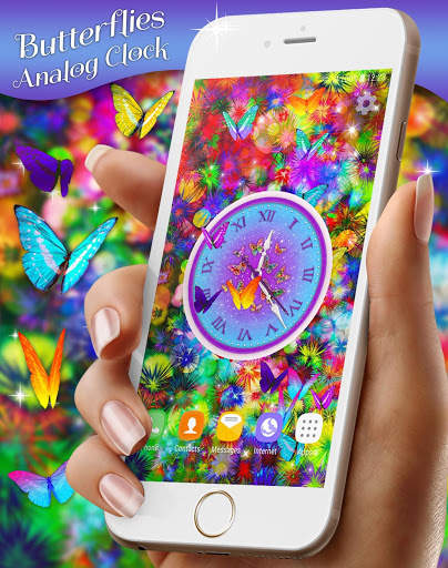 Butterfly Analog Clock 🦋 HD Live Wallpaper screenshot 6