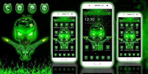 Green Crystal Apple Skull Theme screenshot 4