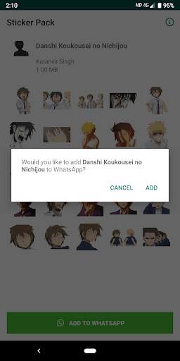 Daily Lives of High School Boys WAStickers screenshot 2