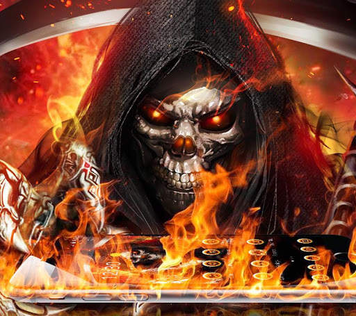 Flaming Fire Skull Reaper Theme screenshot 1