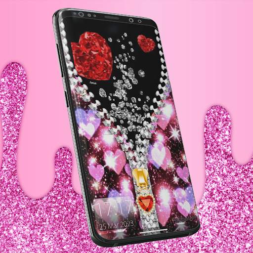 Diamond Zipper Lock Screen screenshot 2