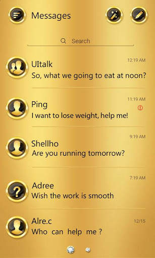 (FREE) GO SMS GOLD THEME скриншот 2