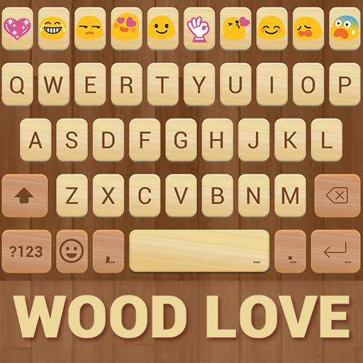 Wood Love Emoji Keyboard Theme 1.1.5