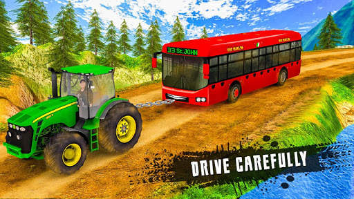 Chained Tractor Towing Bus 3D Simulation Game 2020 1 تصوير الشاشة