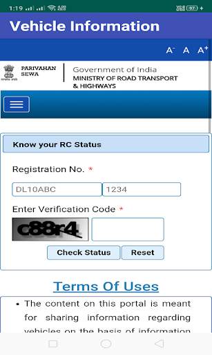 RTO Vehicle & DL Details screenshot 3
