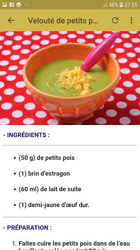Recettes Pour Bébé Offline screenshot 5