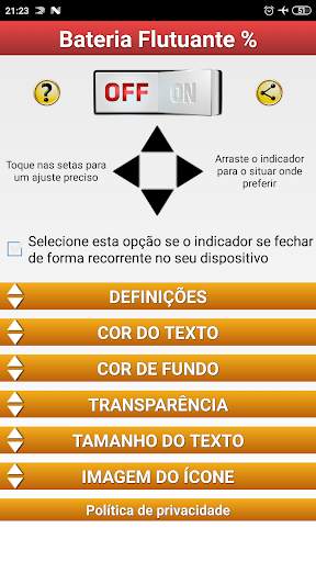 Bateria Flutuante Percentagem % screenshot 1