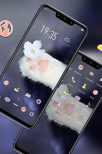 Cute Cat Claws And Fowers theme screenshot 2