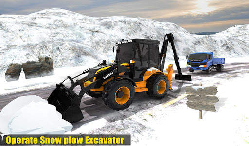 Clean Road 3D Snow Heavy Excavator Crane Rescue screenshot 5